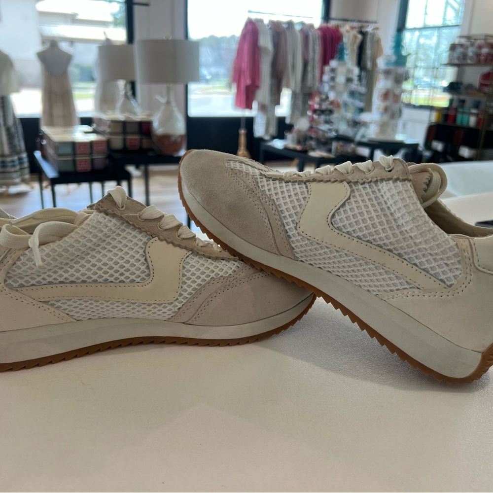 Dolce Vita White and Cream Sneakers